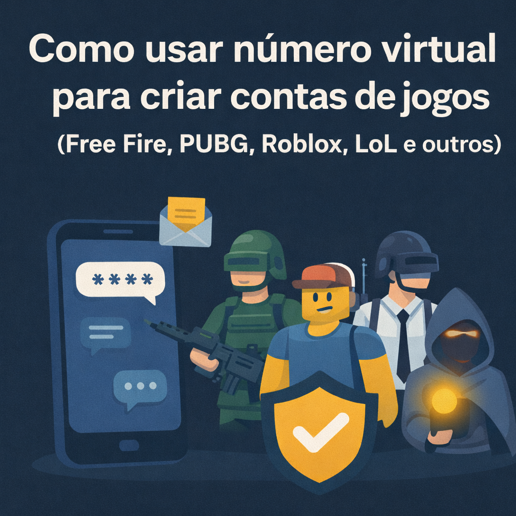 ???? Como usar número virtual para criar contas de jogos (Free Fire, PUBG, Roblox, LoL e outros)